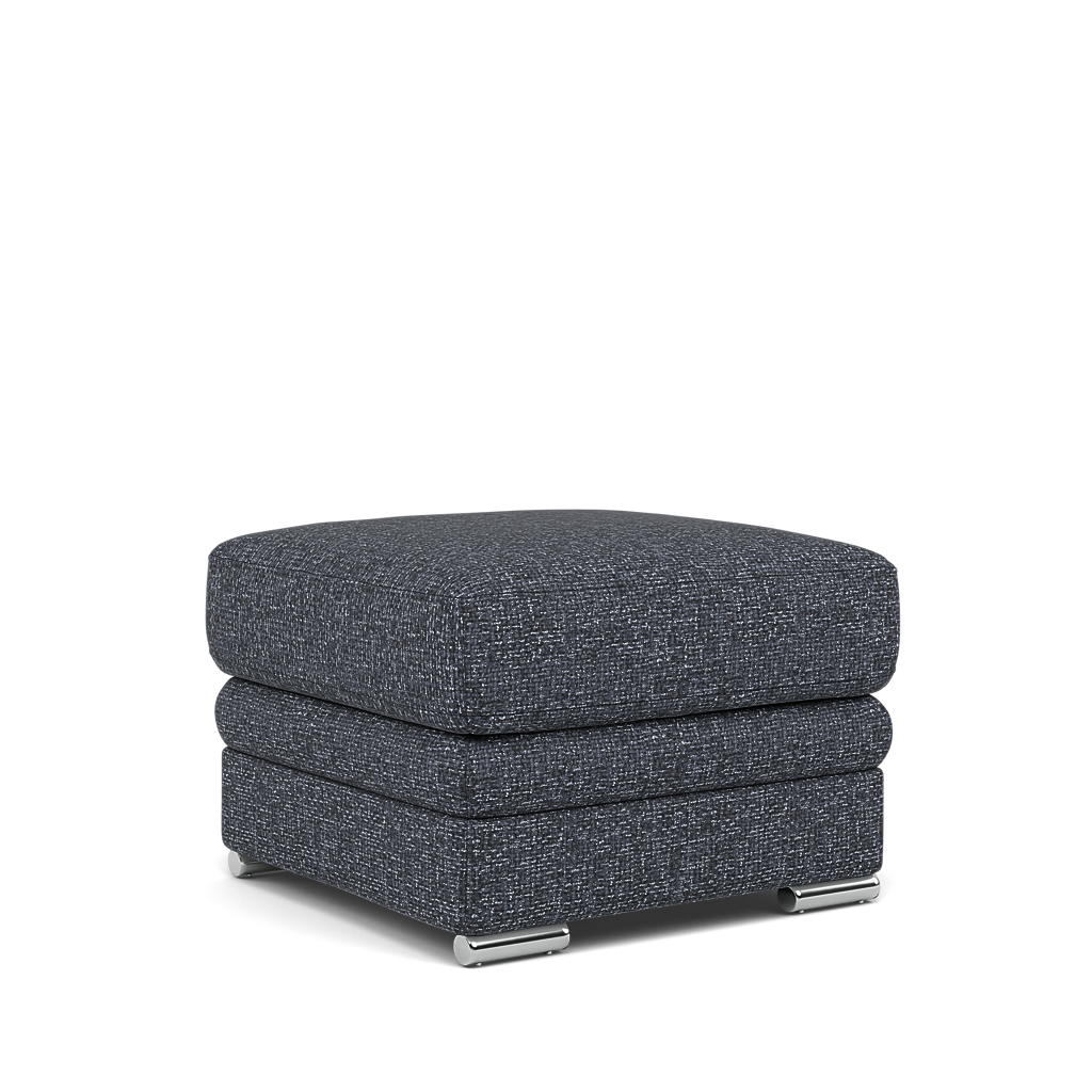 Gino Storage Footstool - Storage Stool F8 — Hopsack Midnight 70005 / Metal Feet, gallery image 1