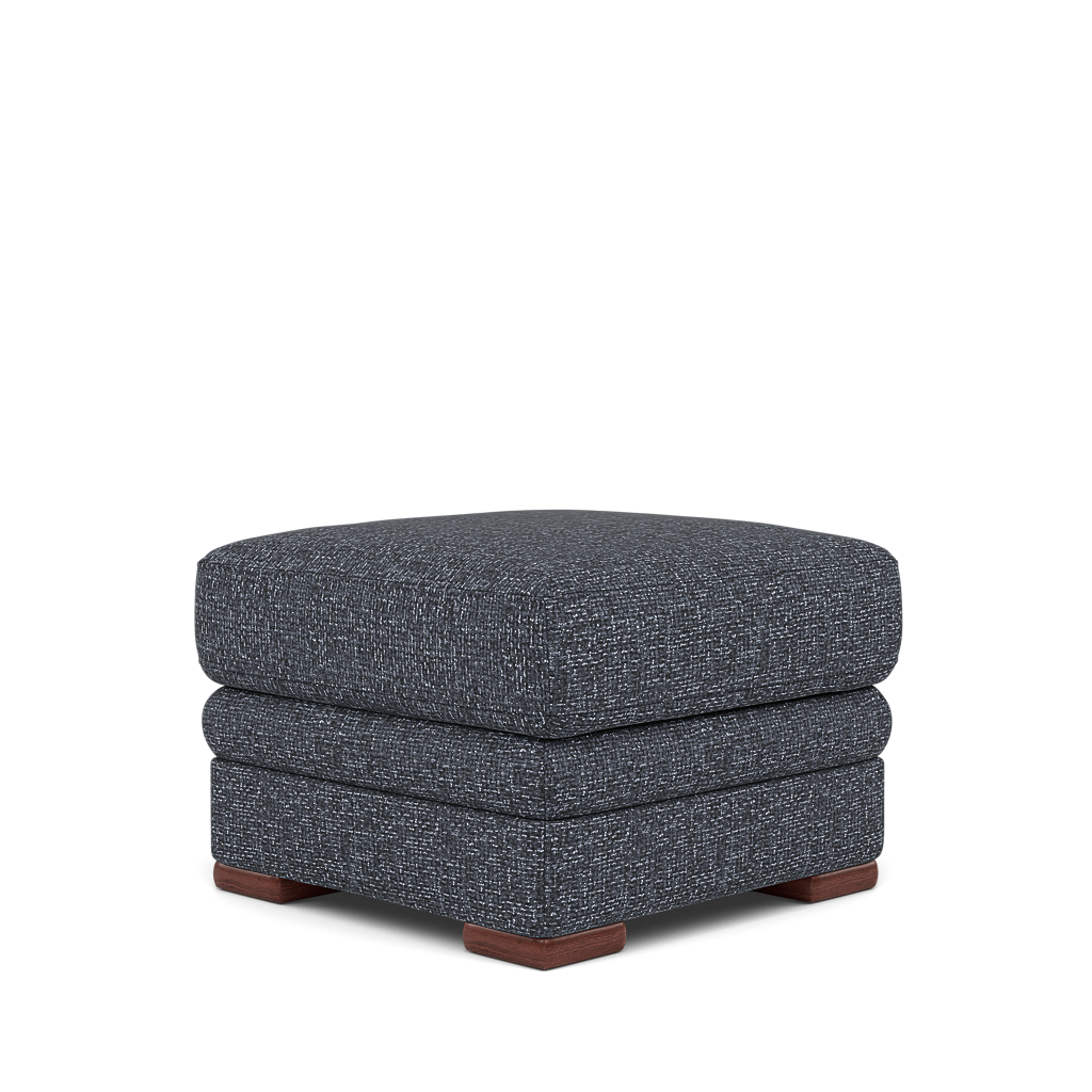 Gino Storage Footstool - Storage Stool F8 — Hopsack Midnight 70005 / Wooden Feet, gallery image 3