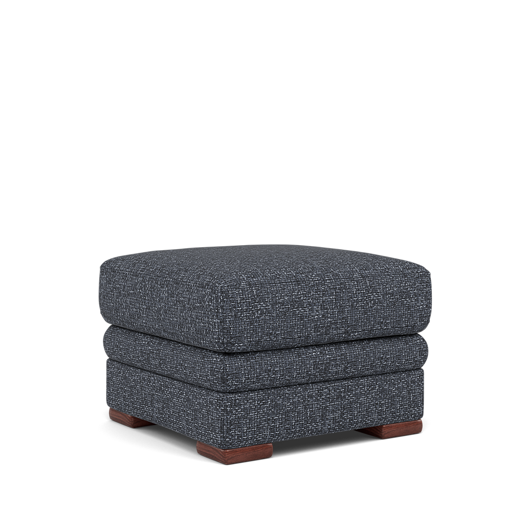 Gino Storage Footstool - Storage Stool F8 — Hopsack Midnight 70005 / Wooden Feet, gallery image 1