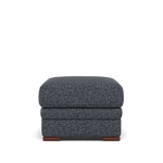 Gino Storage Footstool - Storage Stool F8 — Hopsack Midnight 70005 / Wooden Feet, gallery image 2