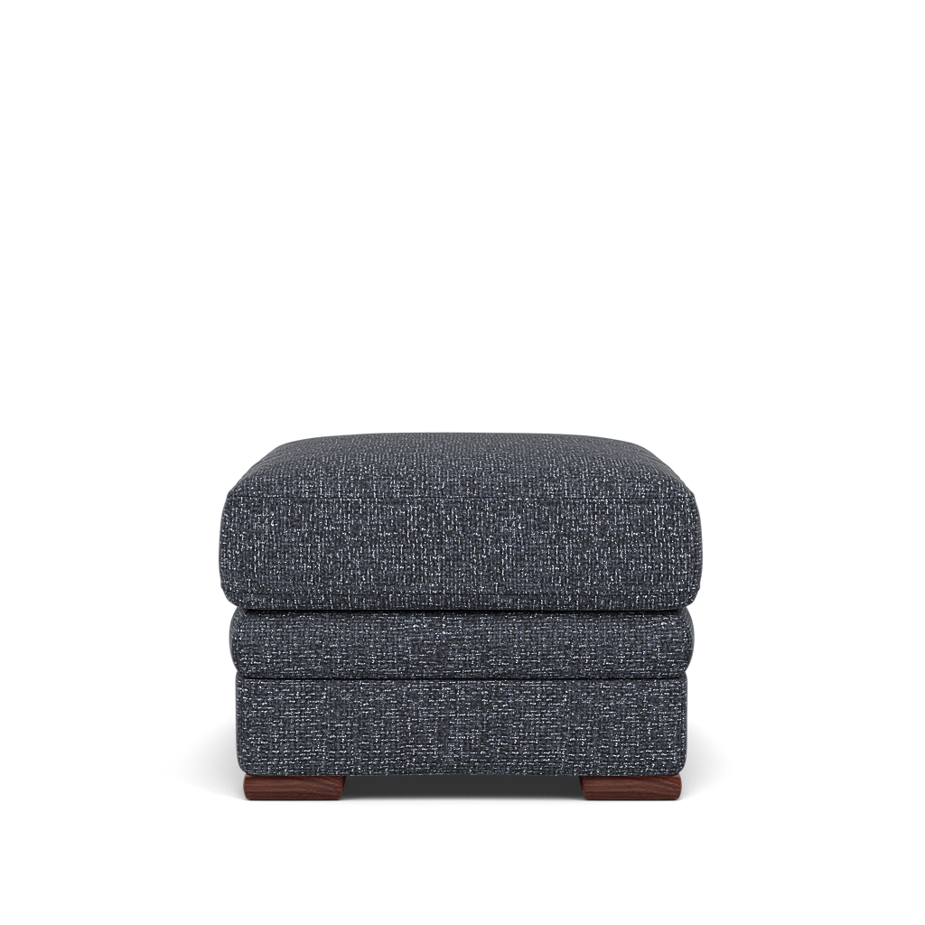 Gino Storage Footstool - Storage Stool F8 — Hopsack Midnight 70005 / Wooden Feet, gallery image 2