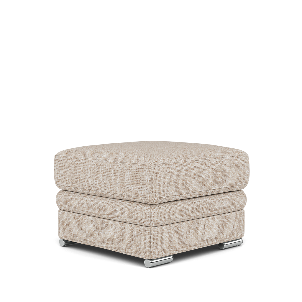 Gino Storage Footstool - Storage Stool F8 — Hopsack Natural 70002 / Metal Feet, gallery image 3