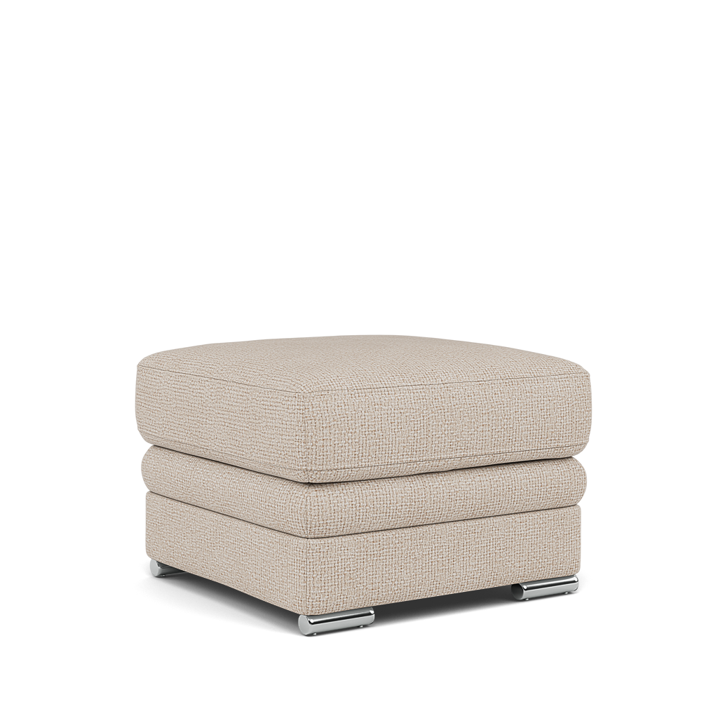 Gino Storage Footstool - Storage Stool F8 — Hopsack Natural 70002 / Metal Feet, gallery image 1