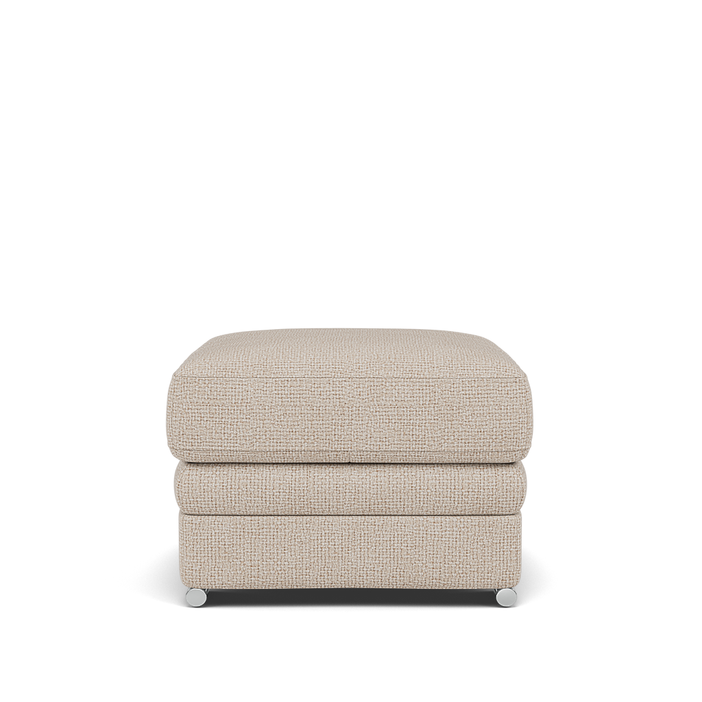 Gino Storage Footstool - Storage Stool F8 — Hopsack Natural 70002 / Metal Feet, gallery image 2