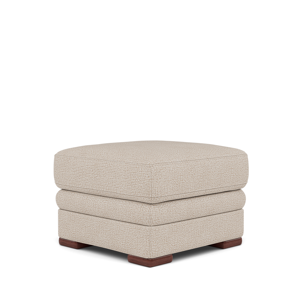 Gino Storage Footstool - Storage Stool F8 — Hopsack Natural 70002 / Wooden Feet, gallery image 3
