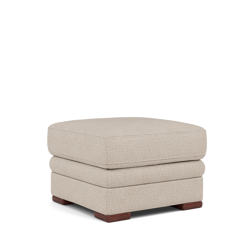 Gino Storage Footstool - Storage Stool F8 — Hopsack Natural 70002 / Wooden Feet, gallery image 1