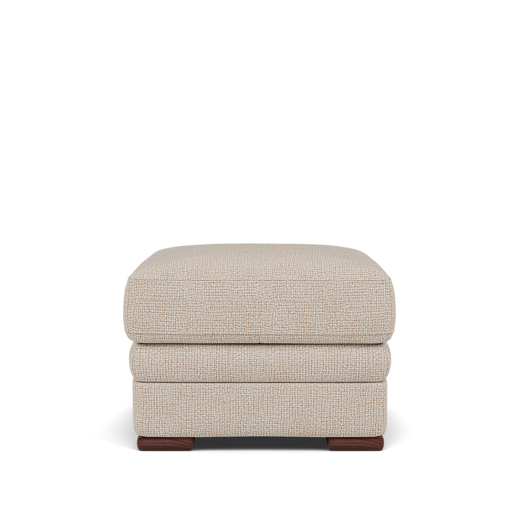 Gino Storage Footstool - Storage Stool F8 — Hopsack Natural 70002 / Wooden Feet, gallery image 2