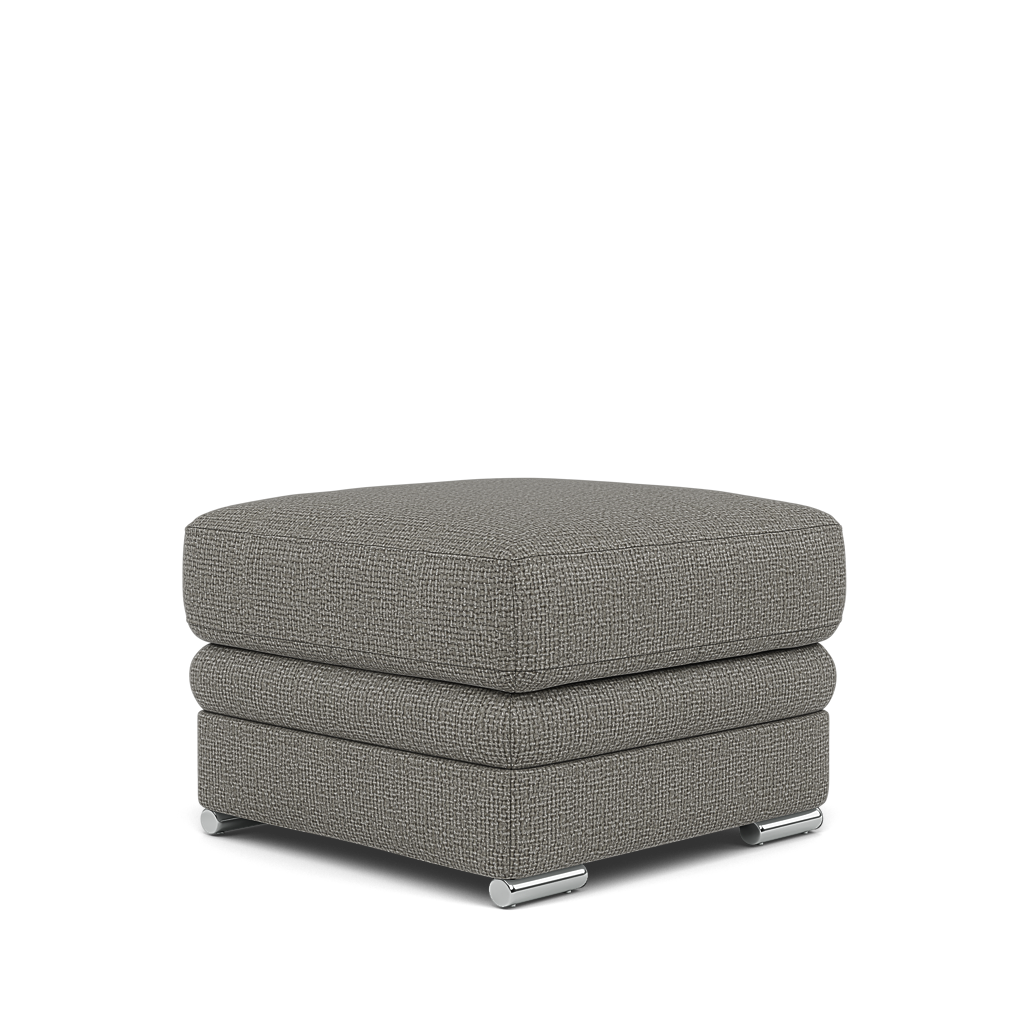 Gino Storage Footstool - Storage Stool F8 — Hopsack Platinum 70003 / Metal Feet, gallery image 3