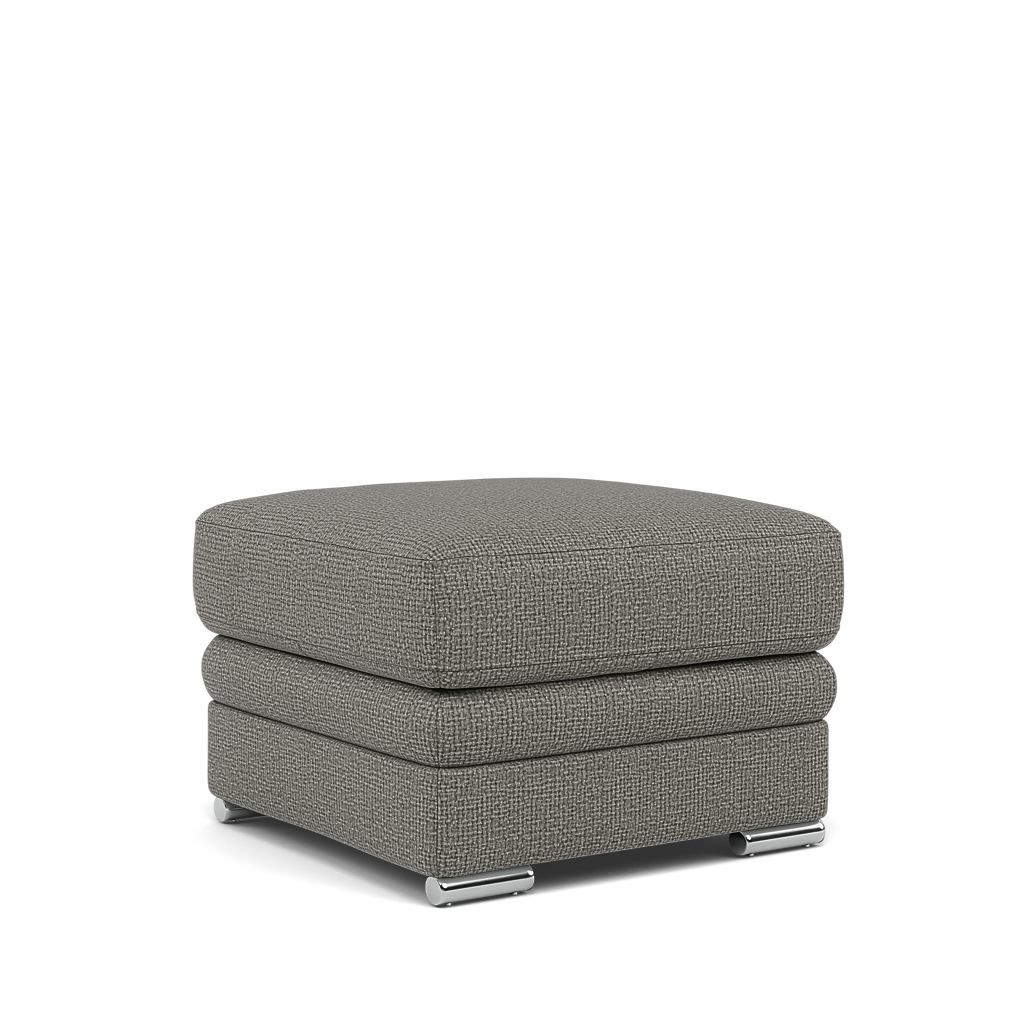 Gino Storage Footstool - Storage Stool F8 — Hopsack Platinum 70003 / Metal Feet, gallery image 1