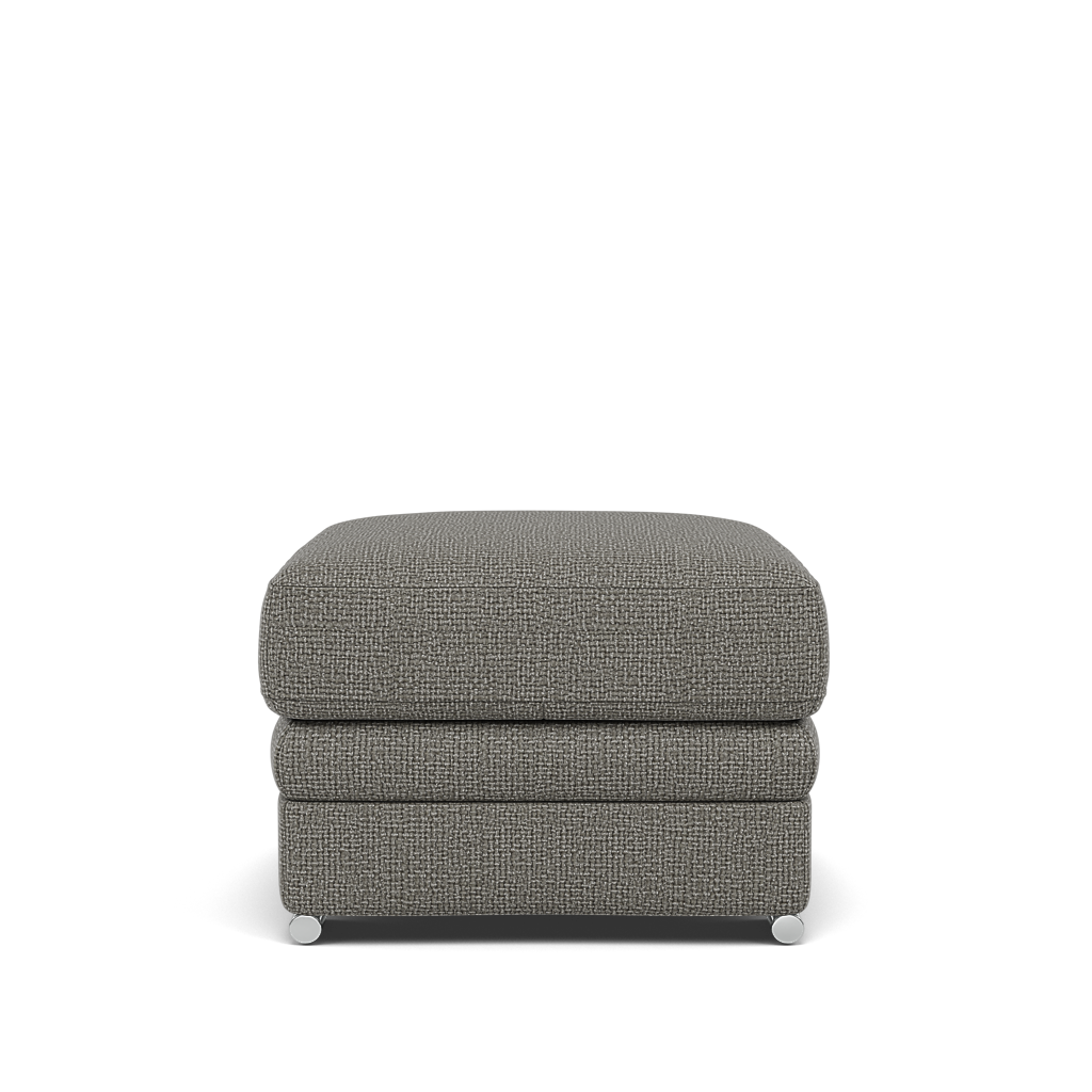 Gino Storage Footstool - Storage Stool F8 — Hopsack Platinum 70003 / Metal Feet, gallery image 2