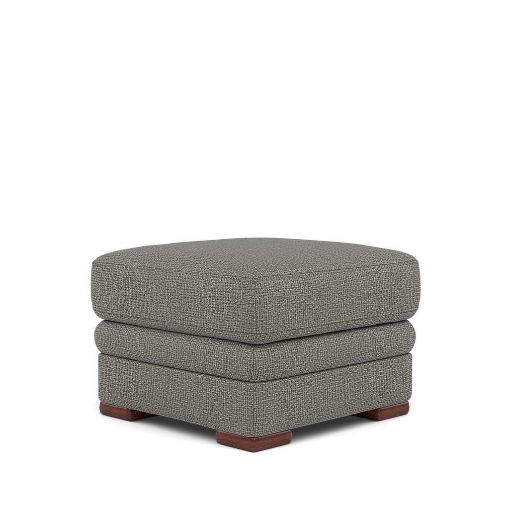 Gino Storage Footstool - Storage Stool F8 — Hopsack Platinum 70003 / Wooden Feet, gallery image 3