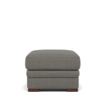 Gino Storage Footstool - Storage Stool F8 — Hopsack Platinum 70003 / Wooden Feet, gallery image 2