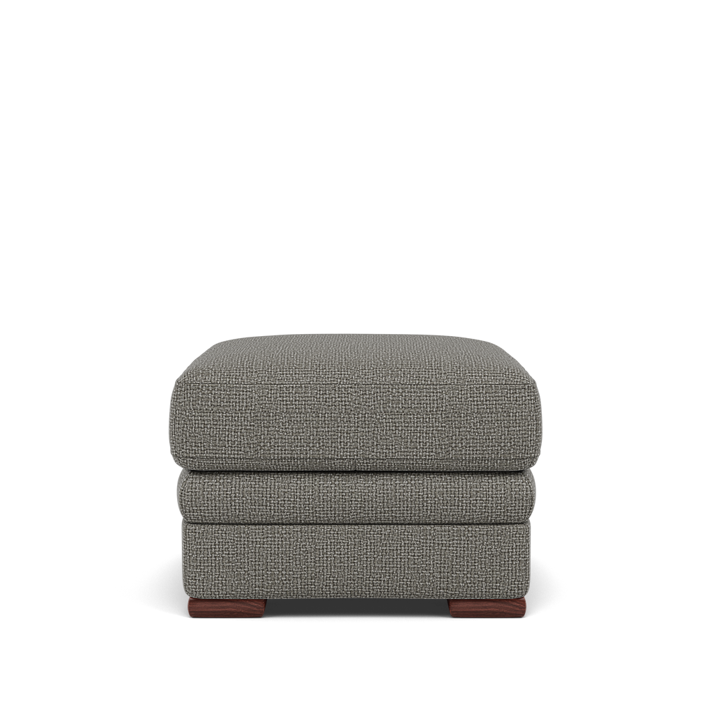 Gino Storage Footstool - Storage Stool F8 — Hopsack Platinum 70003 / Wooden Feet, gallery image 2