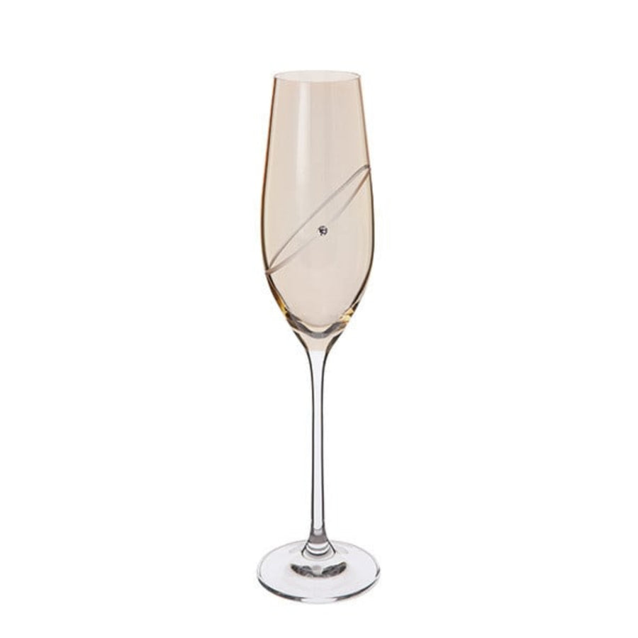 Dartington Set Of 2 Gold Flute Glasses - Flute Gold Sterling Home 2