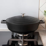 MasterClass Black Cast Aluminium Shallow Casserole Dish - MC Cast Alu 4L Shallow Casserole Black Sterling Home 2