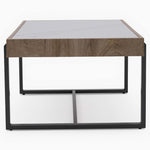 Hanson Coffee Table - Coffee Table Snow Mountain Sintered Stone / Light Smooth Wood Paper Veneer / Gun Grey Metal L Sterling Home 4