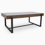 Hanson Coffee Table - Coffee Table Snow Mountain Sintered Stone / Light Smooth Wood Paper Veneer / Gun Grey Metal L Sterling Home 7