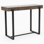 Hanson Console Table - Sofa Table Snow Mountain Sintered Stone / Light Smooth Wood Paper Veneer / Gun Grey Metal L Sterling Home 1