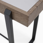 Hanson Console Table - Sofa Table Snow Mountain Sintered Stone / Light Smooth Wood Paper Veneer / Gun Grey Metal L Sterling Home 5