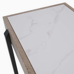 Hanson Console Table - Sofa Table Snow Mountain Sintered Stone / Light Smooth Wood Paper Veneer / Gun Grey Metal L Sterling Home 6