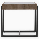 Hanson Side Table - End Table Snow Mountain Sintered Stone / Light Smooth Wood Paper Veneer / Gun Grey Metal L Sterling Home 4