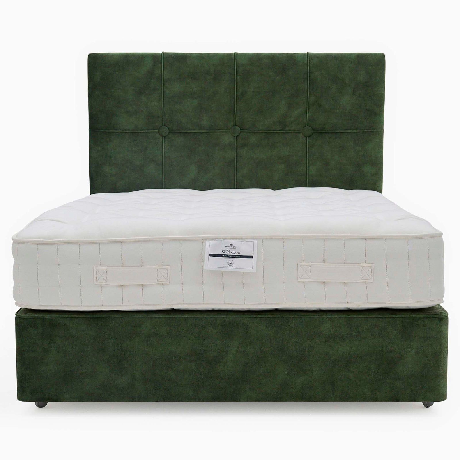 Harrison Spinks Sen Divan Bed Set - Padded Top Divan Set 180 x 200cm Z&L - Super King Zip & Link Sterling Home 2