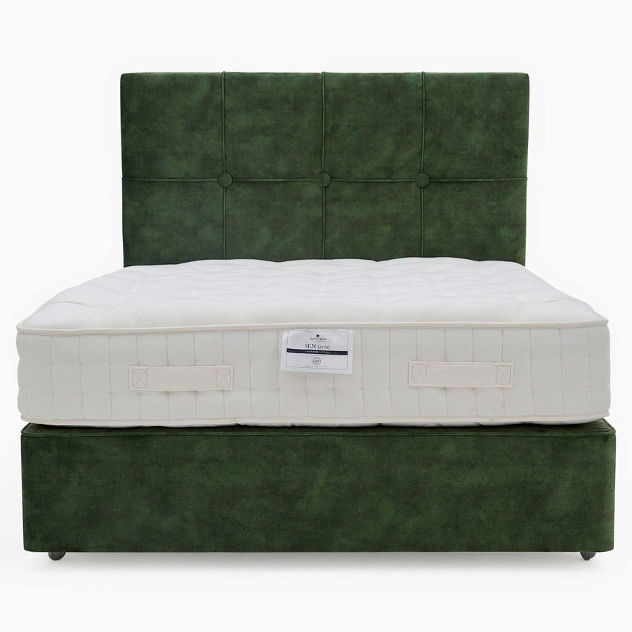 Harrison Spinks Sen Divan Bed Set - Padded Top Divan Set 150 x 200cm Z&L - King Size Zip & Link Sterling Home 2