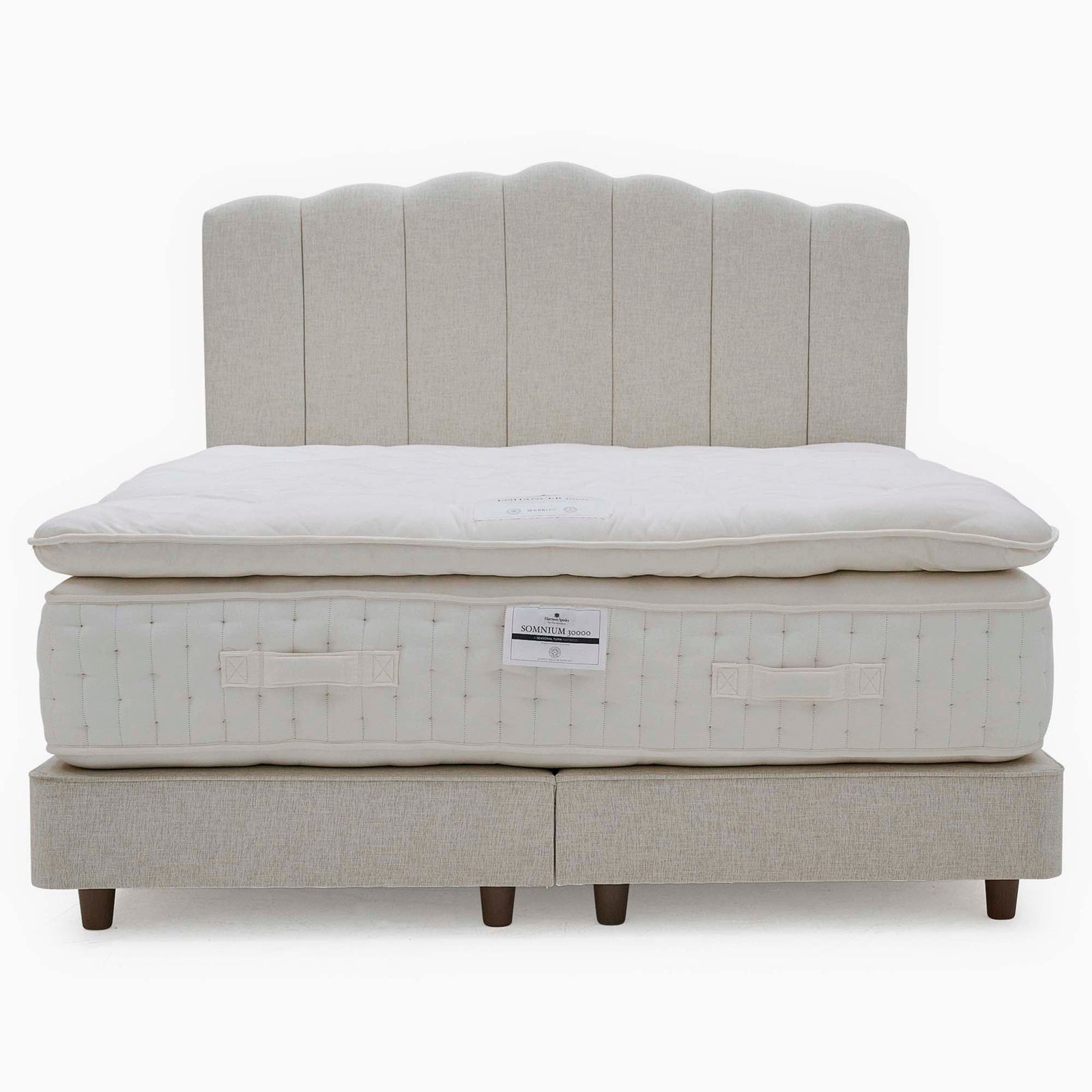 Harrison Spinks Somnium Luxury Bed Divan Set - Shallow True Edge Divan Set Incl Enhancer 5000 90 x 190cm - Single Sterling Home 2