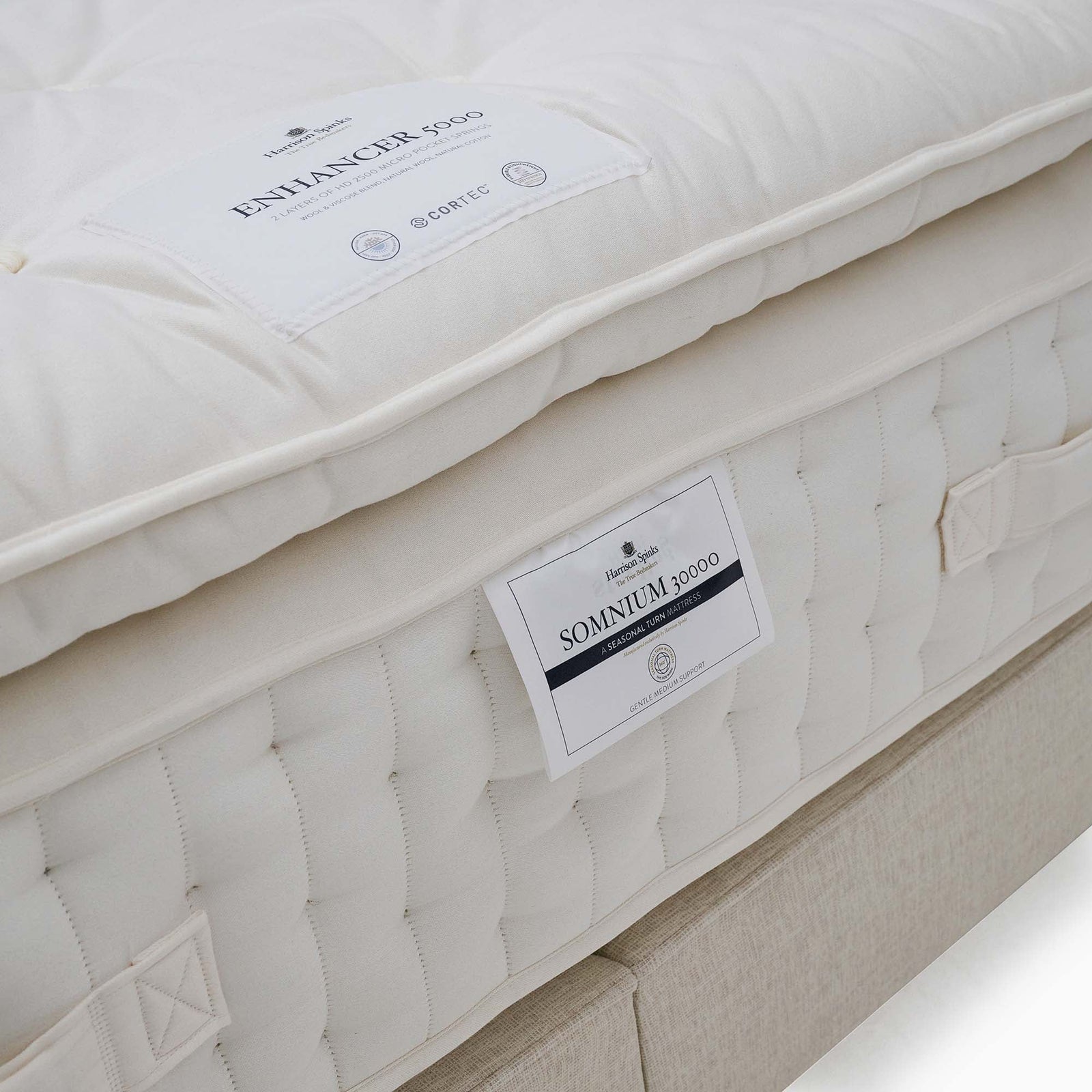 Harrison Spinks Somnium Luxury Bed Divan Set - Shallow True Edge Divan Set Incl Enhancer 5000 150 x 200cm - King Sterling Home 4