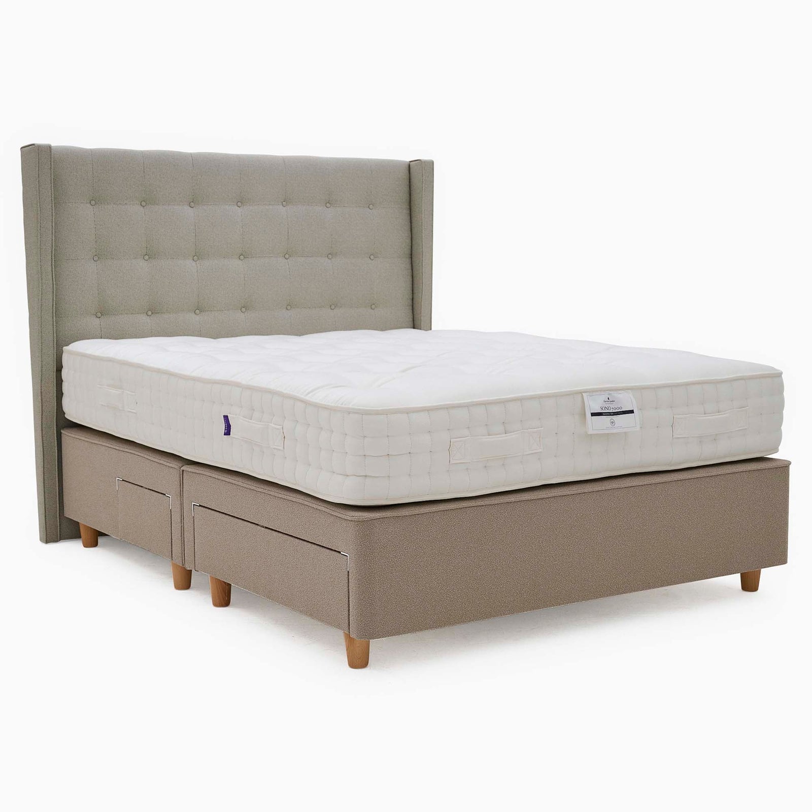 Harrison Spinks Sono Divan Bed Set - Padded Top Divan Set 180 x 200cm Z&L - Super King Zip & Link Sterling Home 1