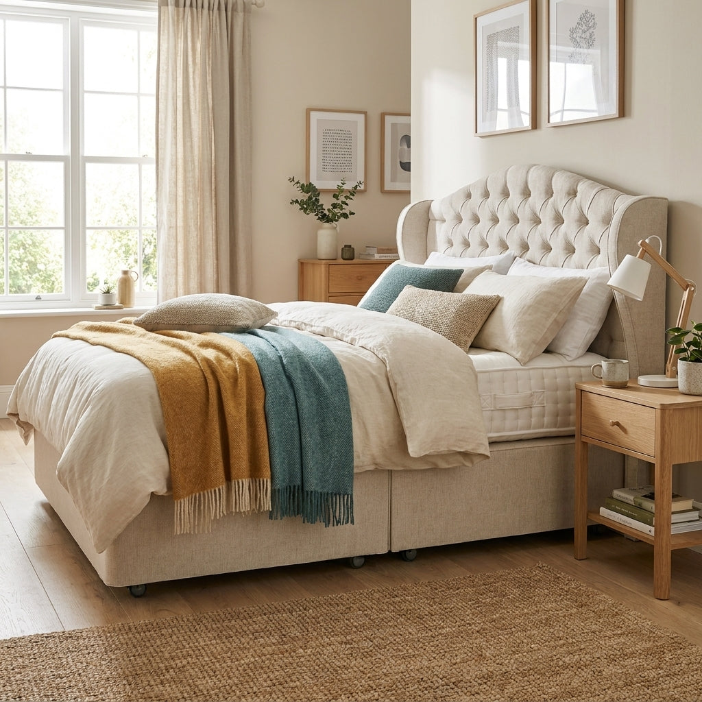 Harrison Spinks Sueno Divan Bed Set - True Edge Divan Set 180 x 200cm - Super King Divan Beds Sterling Home 2