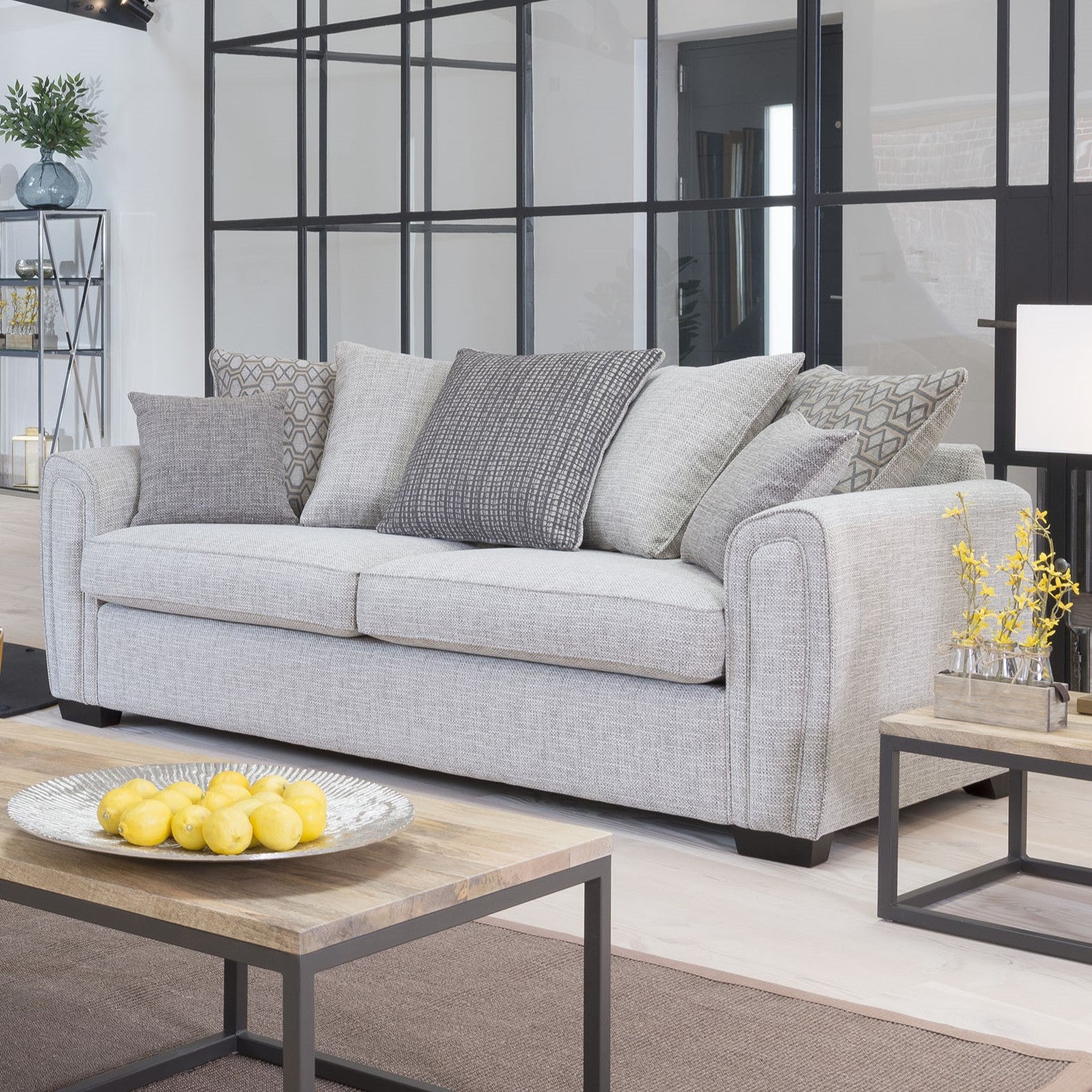 Hebden 4 Seater Cushion Back Sofa - Grand Sofa - Pillow Back Grade A 4 Seater Sofas Sterling Home 2