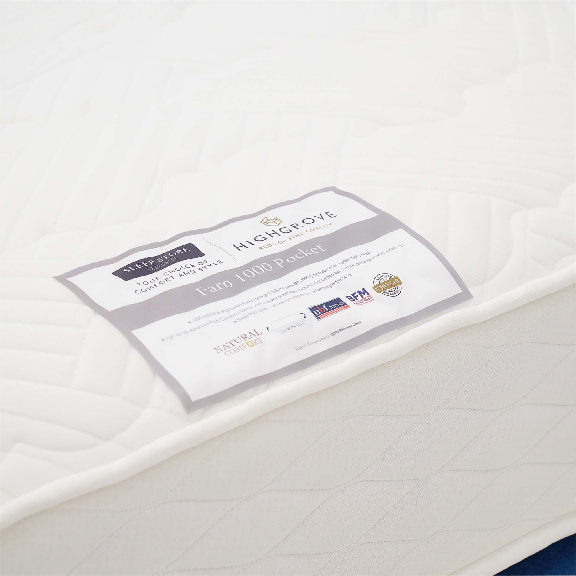 Highgrove Faro 1000 Divan Bed Set - Divan Set 90 x 190cm - Single Sterling Home 7