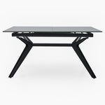 Honour Extending Dining Table - Ext Dining Table 140/180x90cm Grey Rhine Ceramic / Glass & Black Powder Base - 140cm Tables Sterling Home 1