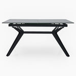 Honour Extending Dining Table - Ext Dining Table 160/220x90cm Grey Rhine Ceramic / Glass & Black Powder Base - 160cm Sterling Home 1