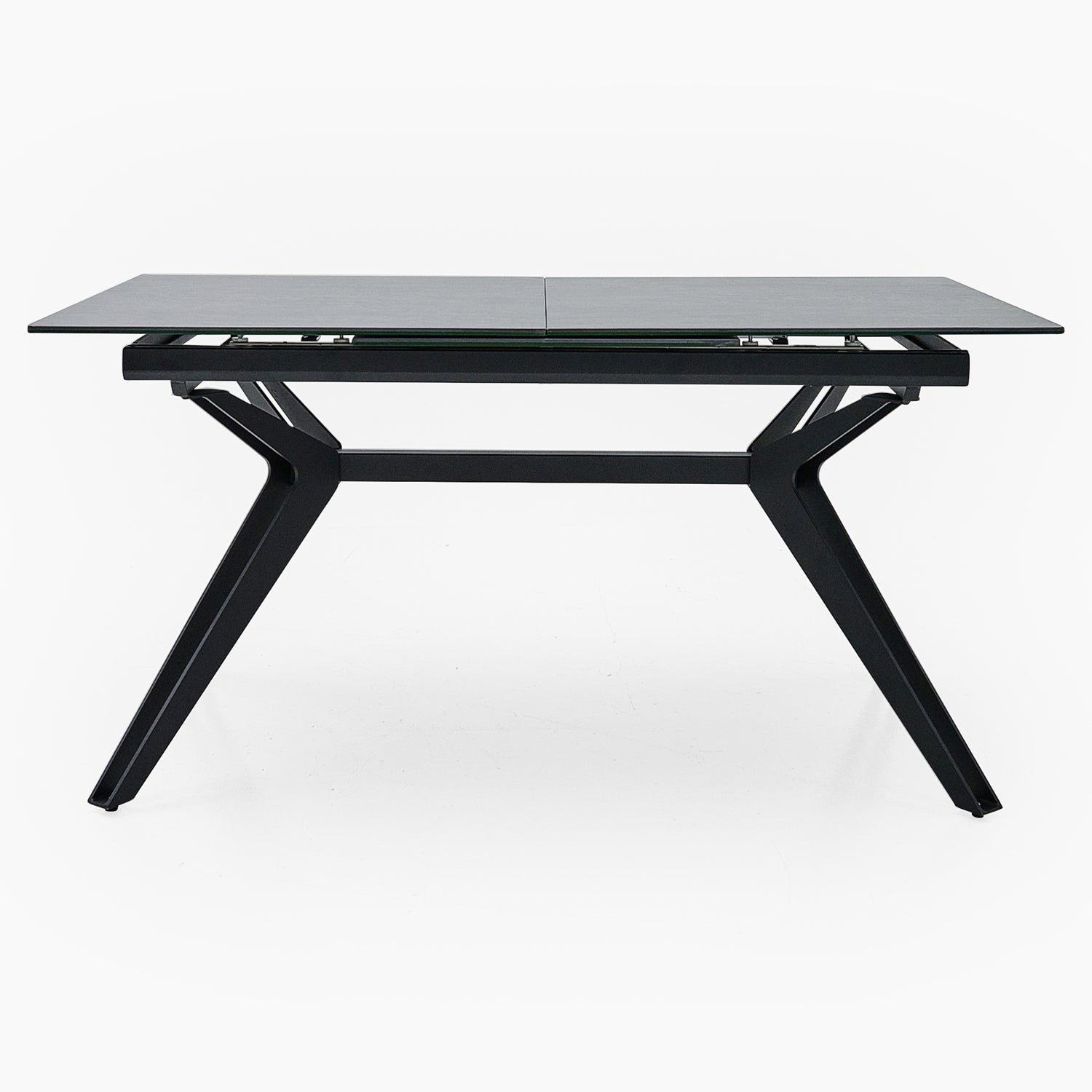 Honour Extending Dining Table - Ext Dining Table 160/220x90cm Grey Rhine Ceramic / Glass & Black Powder Base - 160cm Sterling Home 1