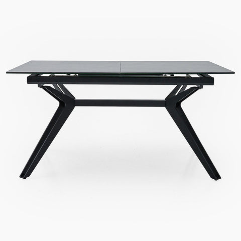 Honour Extending Dining Table - Ext Dining Table 160/220x90cm Grey Rhine Ceramic / Glass & Black Powder Base - 160cm Sterling Home 1