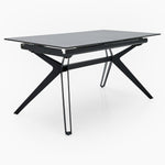 Honour Extending Dining Table - Ext Dining Table 140/180x90cm Grey Rhine Ceramic / Glass & Black Powder Base - 140cm Tables Sterling Home 3