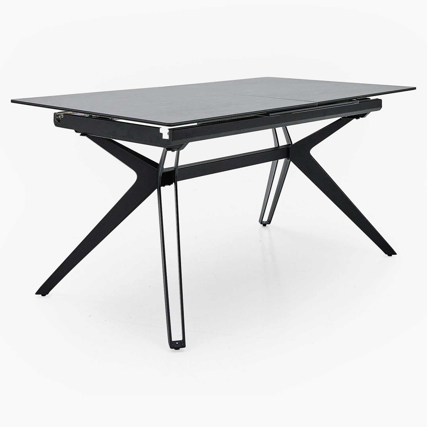 Honour Extending Dining Table - Ext Dining Table 140/180x90cm Grey Rhine Ceramic / Glass & Black Powder Base - 140cm Tables Sterling Home 3