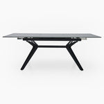 Honour Extending Dining Table - Ext Dining Table 160/220x90cm Grey Rhine Ceramic / Glass & Black Powder Base - 160cm Sterling Home 4
