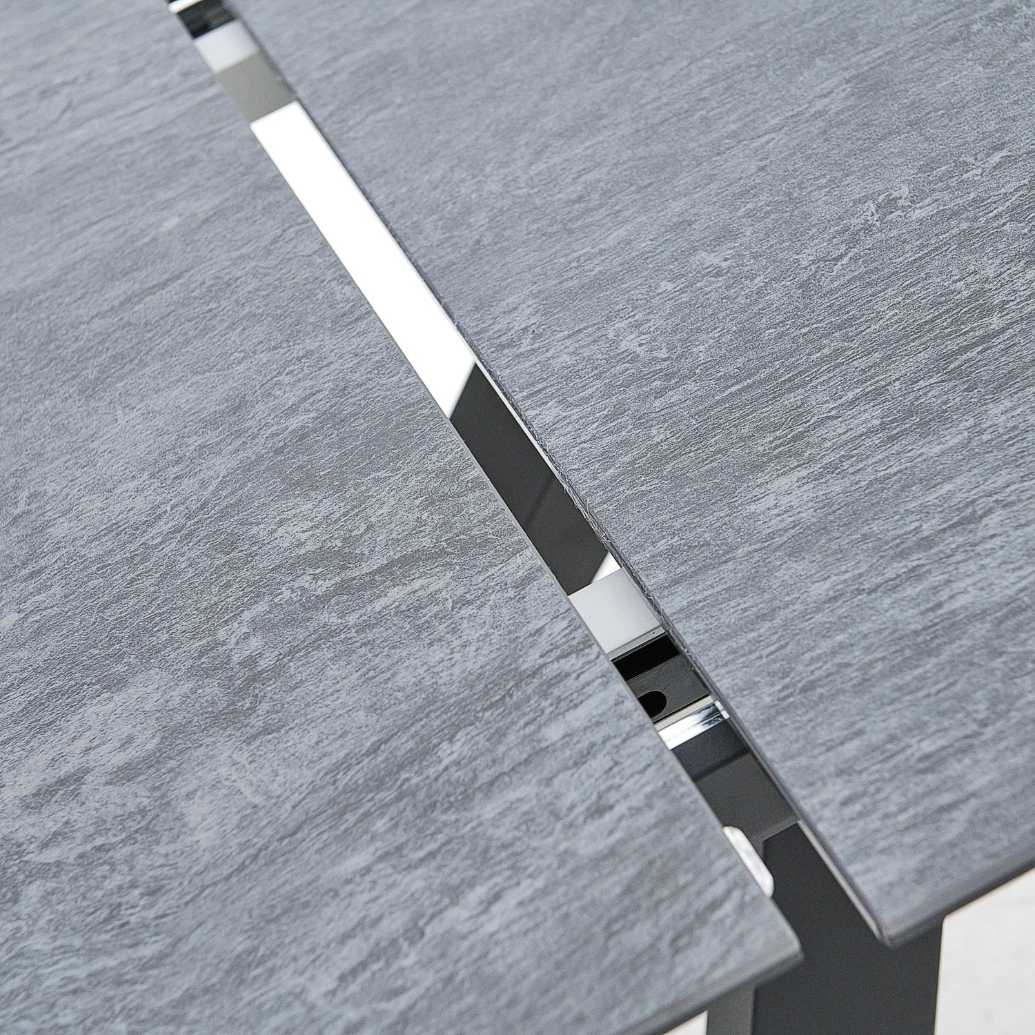 Honour Extending Dining Table - Ext Dining Table 160/220x90cm Grey Rhine Ceramic / Glass & Black Powder Base - 160cm Sterling Home 6