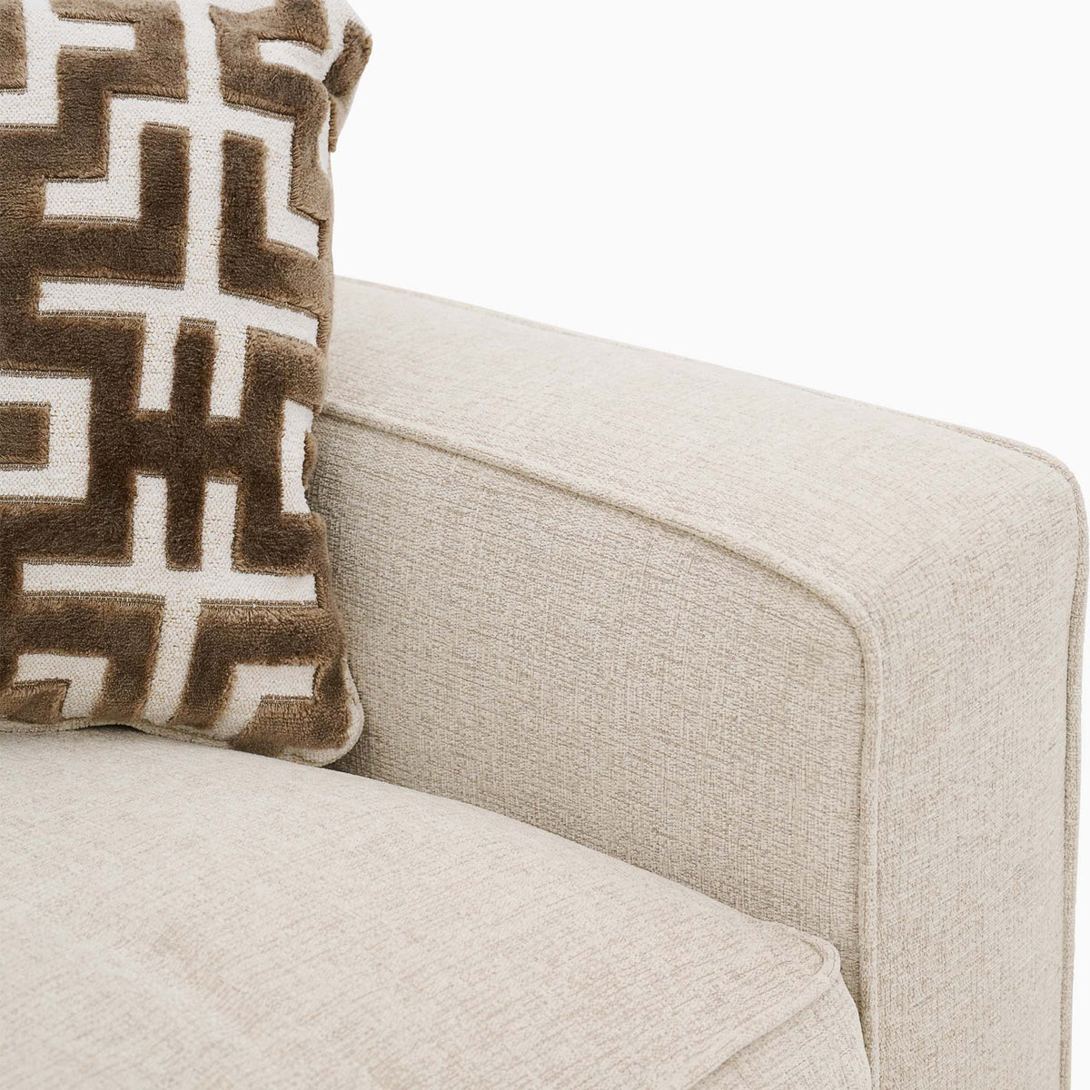 Hope 3 Seater Sofa - 3 Seater Sofa Grade B — Standard Back / Lassie Linen/Wisp Gold/Larry Latte / Dark Brown Feet, gallery image 7