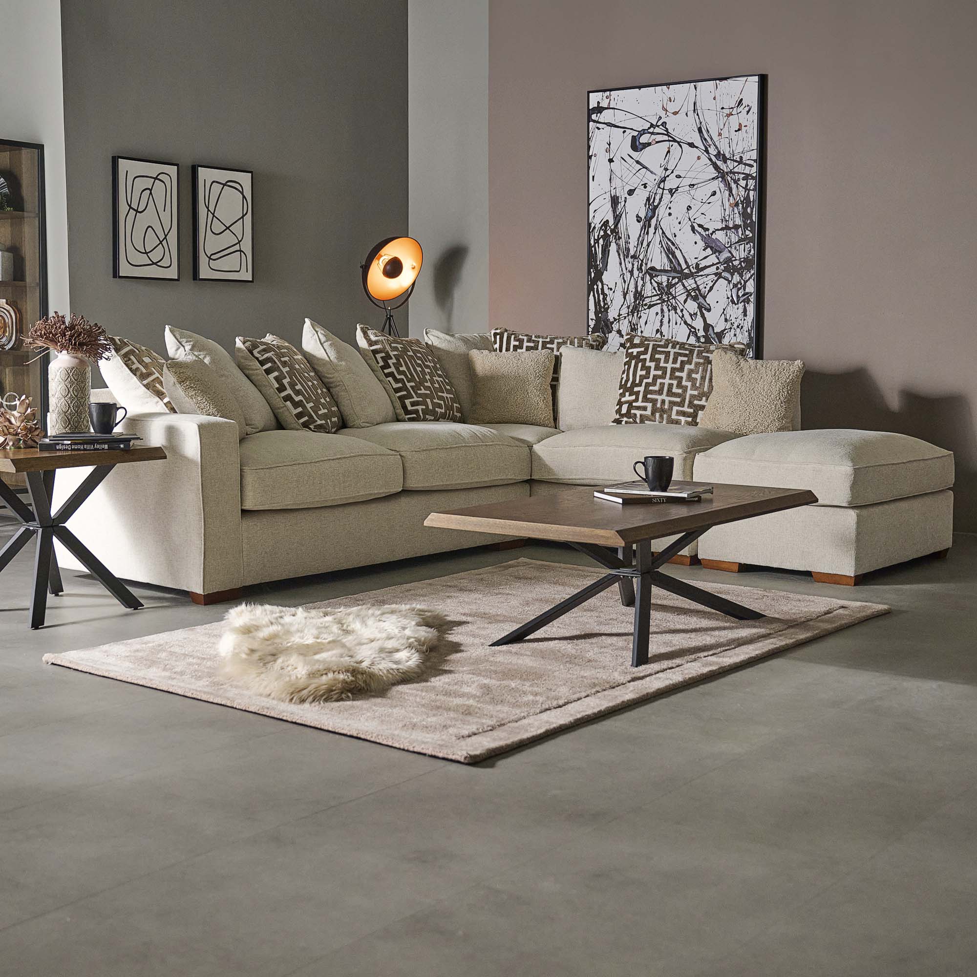 Hope Standard Back Corner Sofa with Footstool - Corner Group with Stool Chaise Left Grade A - Left Hand Facing Sofas Sterling Home 2