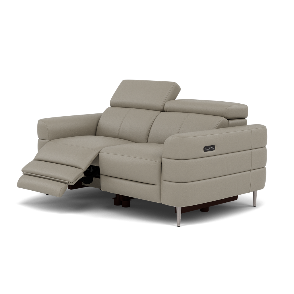 Hoy 2 Seater Recliner Sofa - 2 Str W/ 2 Power Recliner W/ 2 Manual Headrest Cat M - Power with Manual Headrest — M5653 Melbourne Light Grey, gallery image 3