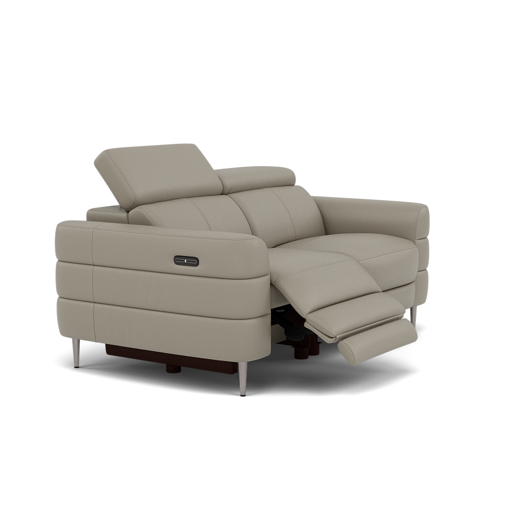 Hoy 2 Seater Recliner Sofa - 2 Str W/ 2 Power Recliner W/ 2 Manual Headrest Cat M - Power with Manual Headrest — M5653 Melbourne Light Grey, gallery image 1