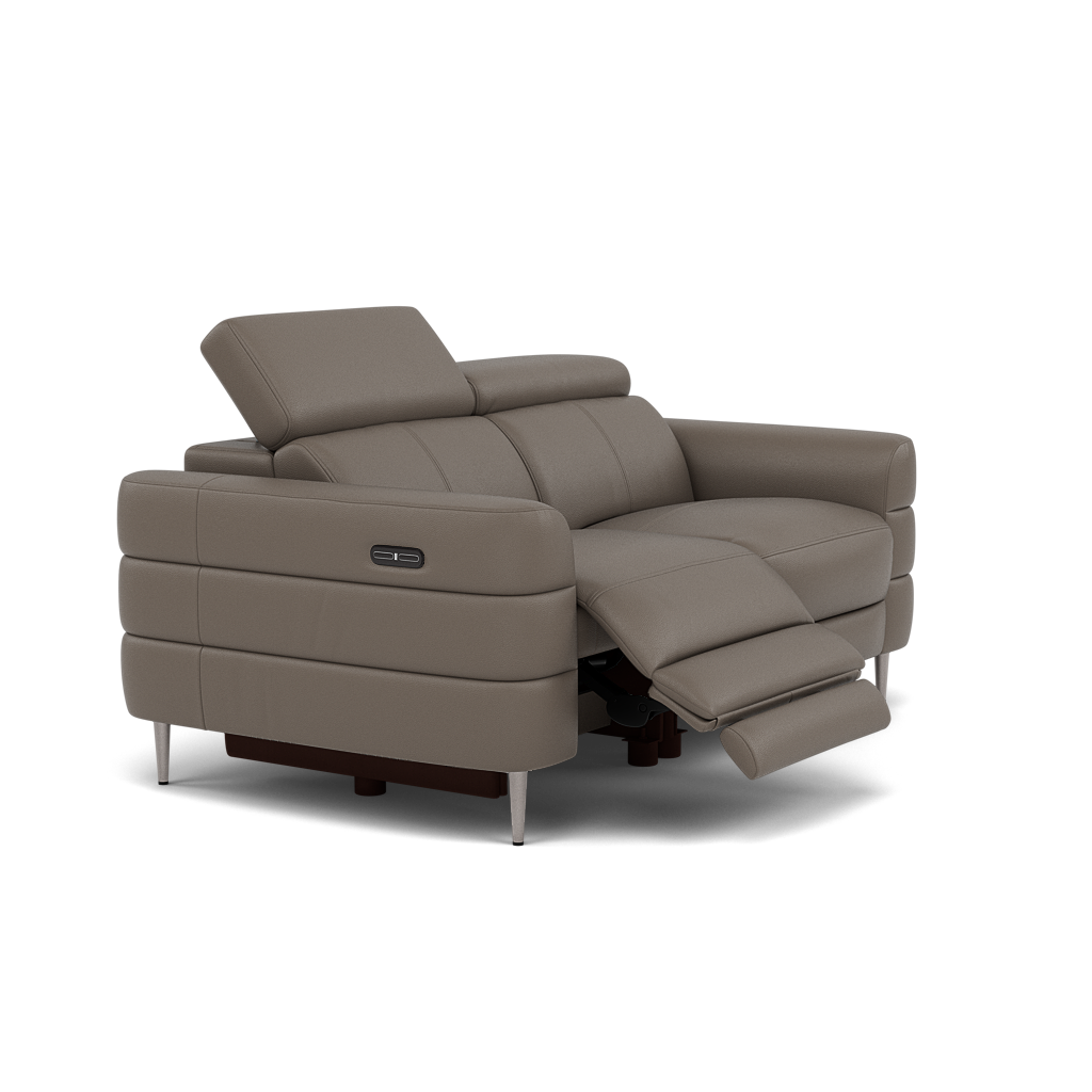 Hoy 2 Seater Recliner Sofa - 2 Str W/ 2 Power Recliner W/ 2 Manual Headrest Cat M - Power with Manual Headrest — M5655 Melbourne Dark Grey, gallery image 1