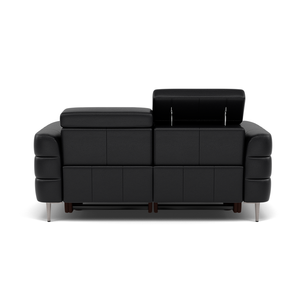 Hoy 2 Seater Recliner Sofa - 2 Str W/ 2 Power Recliner W/ 2 Manual Headrest Cat M - Power with Manual Headrest — M5657 Melbourne Black, gallery image 2