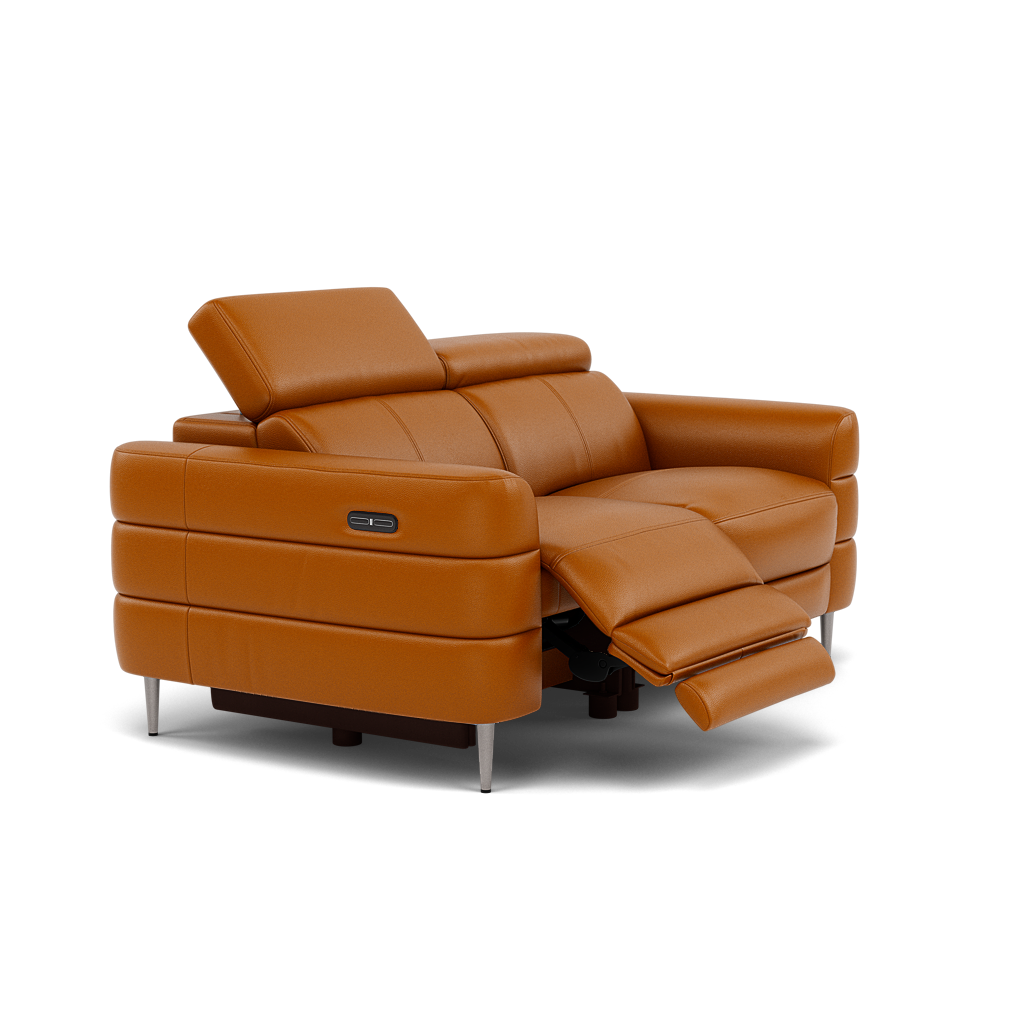 Hoy 2 Seater Recliner Sofa - 2 Str W/ 2 Power Recliner W/ 2 Manual Headrest Cat M - Power with Manual Headrest — M5659 Melbourne Ochre, gallery image 1