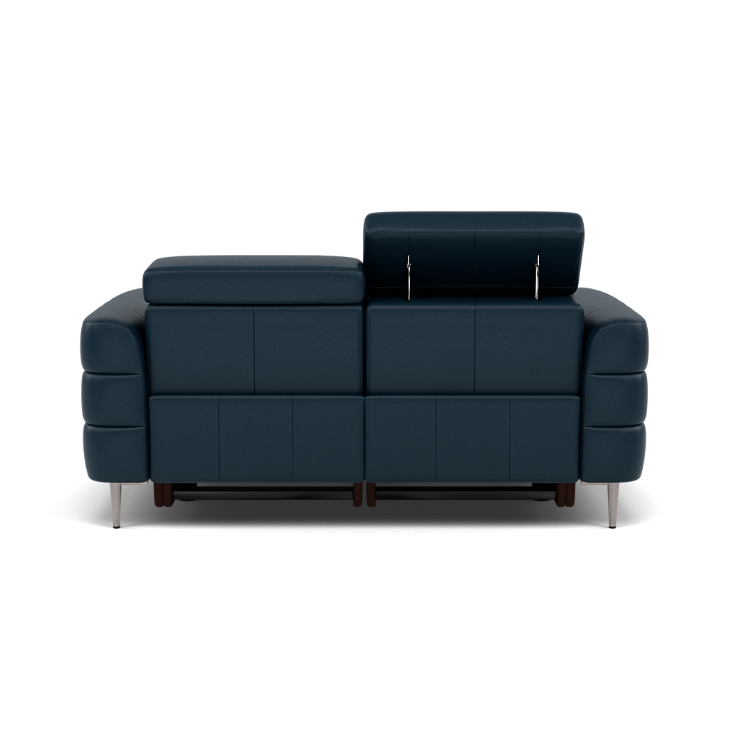 Hoy 2 Seater Recliner Sofa - 2 Str W/ 2 Power Recliner W/ 2 Manual Headrest Cat M - Power with Manual Headrest — M5661 Melbourne Navy Blue, gallery image 2