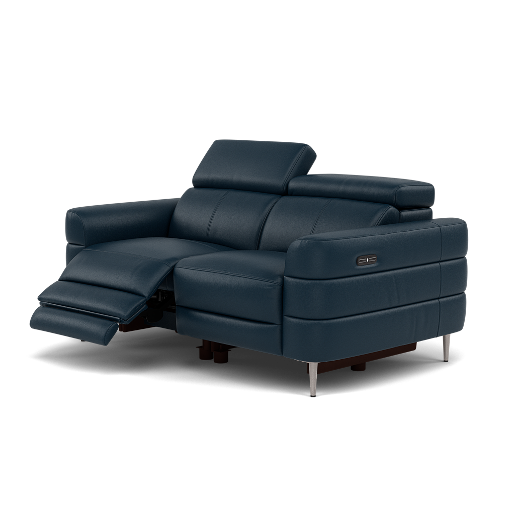 Hoy 2 Seater Recliner Sofa - 2 Str W/ 2 Power Recliner W/ 2 Manual Headrest Cat M - Power with Manual Headrest — M5661 Melbourne Navy Blue, gallery image 3